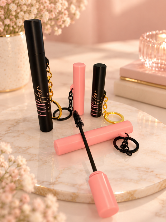 Wholesale Lash & Brow Brush Holder Keychains | Custom Beauty Business Branding