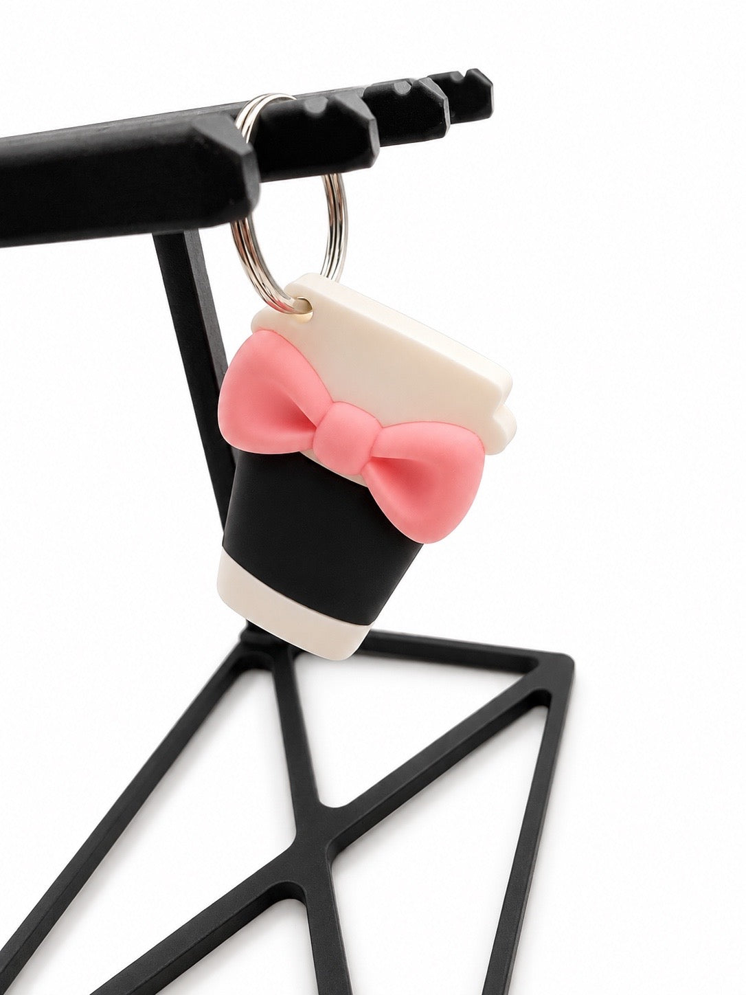 Pink Bow Coffee Cup Can Opener Keychain | FlipHer Finds