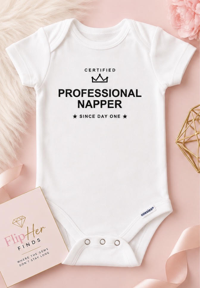 Certified Professional Napper Baby Onesie | Funny Baby Shower Gift