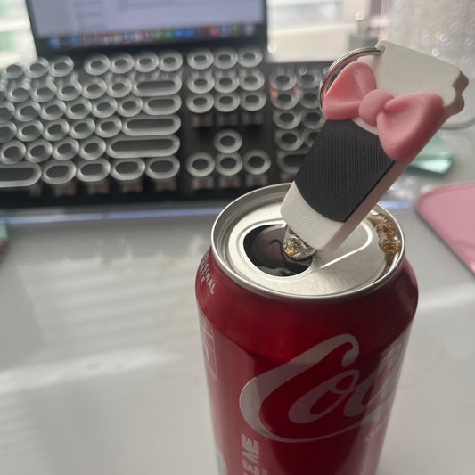 Pink Bow Coffee Cup Can Opener Keychain | FlipHer Finds