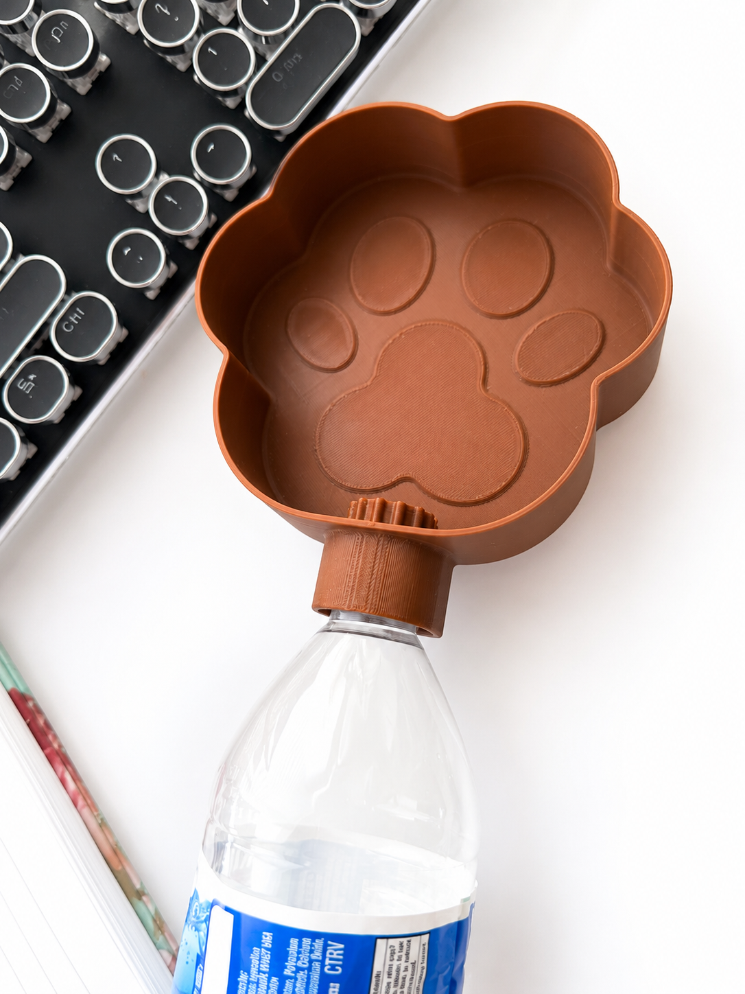 Portable Paw Pet Water Bottle Bowl | 3D Printed Travel Dog Water Dispenser | Outdoor Dog Accessory