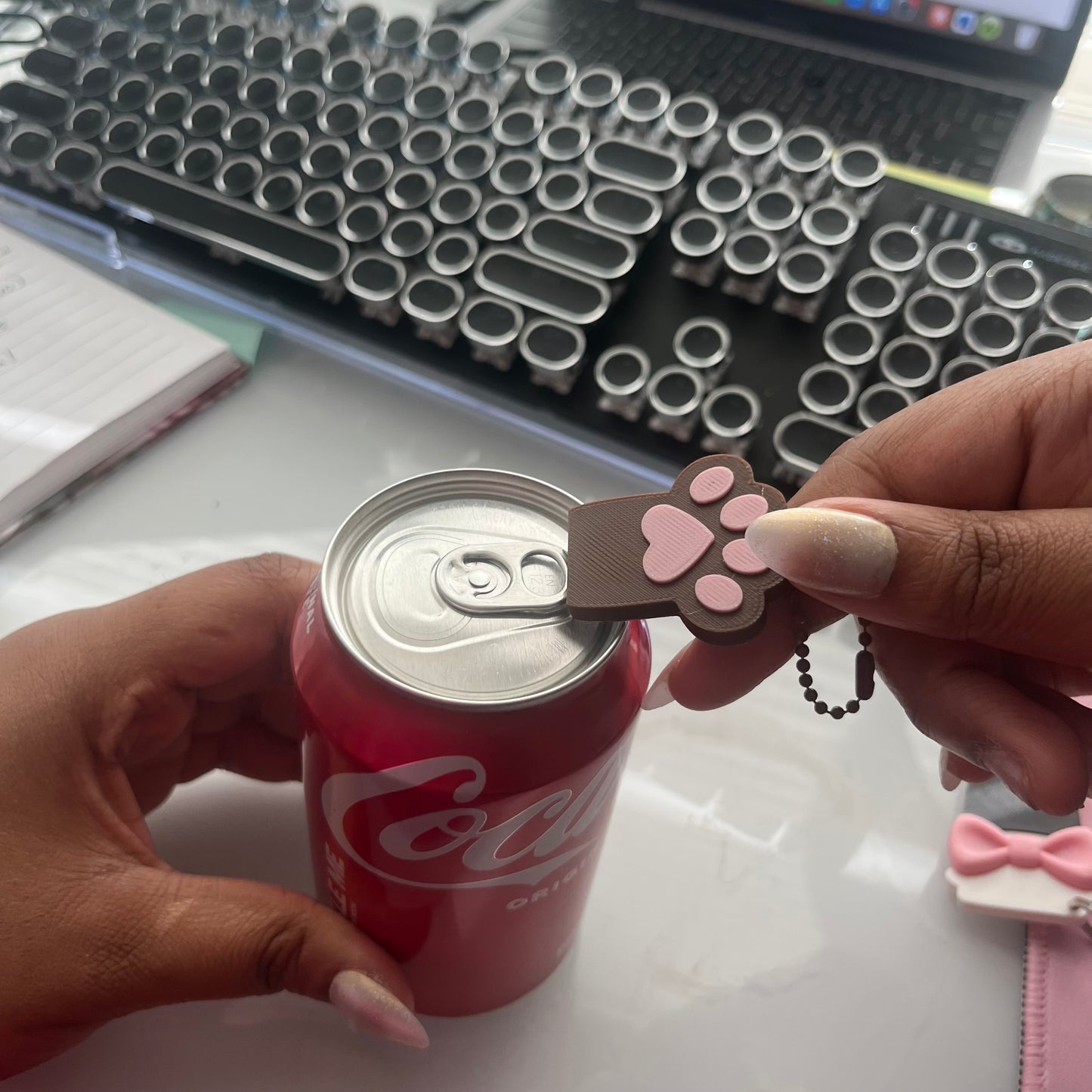 Paw Print Can Opener Keychain | Cute Dog Lover Gift | Easy Soda Tab Opener