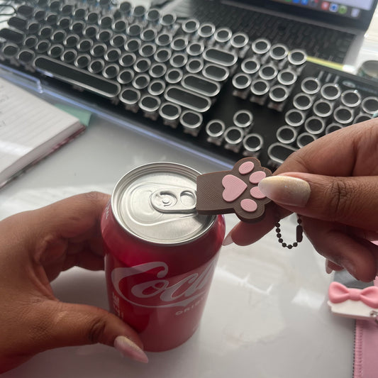 Paw Print Can Opener Keychain | Cute Dog Lover Gift | Easy Soda Tab Opener
